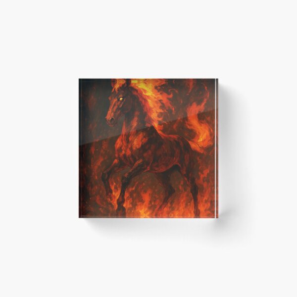 Item preview, Fire Horse Digital Art – Fiery Black Red Zodiac Steed with Glowing Eyes (2026 Fire Horse) designed and sold by EmeraldeaDesign.