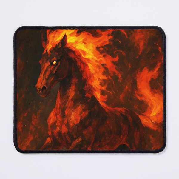 Item preview, Fire Horse Digital Art – Fiery Black Red Zodiac Steed with Glowing Eyes (2026 Fire Horse) designed and sold by EmeraldeaDesign.