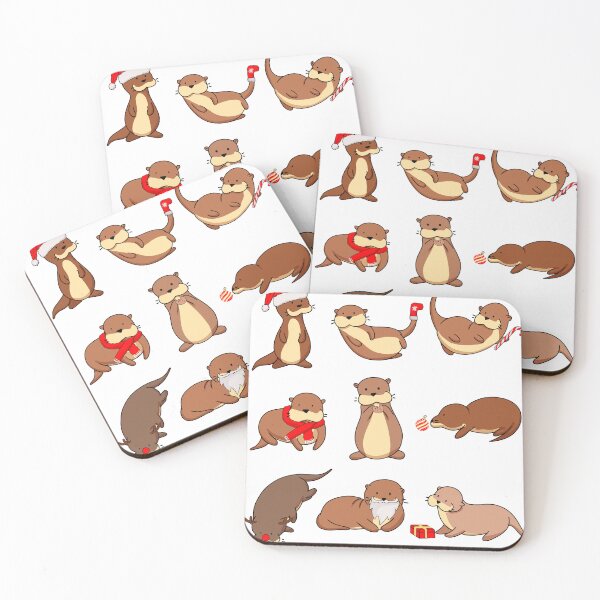 Item preview, Christmas otters  designed and sold by Wayoftheartist.