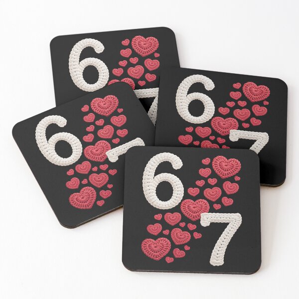 Item preview, Crochet 67 - Valentine - valentines day - lucky 67 - born in 1967 - since 67 - highway 67 - rule 67 - 67 years old - milestone 67 - anniversary 67 designed and sold by JansenGS.