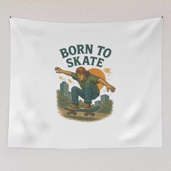 Item preview, Born To Skate – Vintage Skateboard Rider Illustration designed and sold by BRONX71.