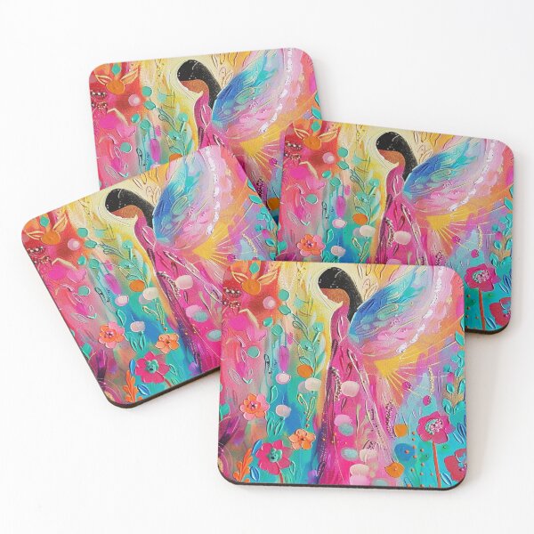 Item preview, Colorful Flower Angel – Luminous Abstract Art designed and sold by Seelenzauberart.