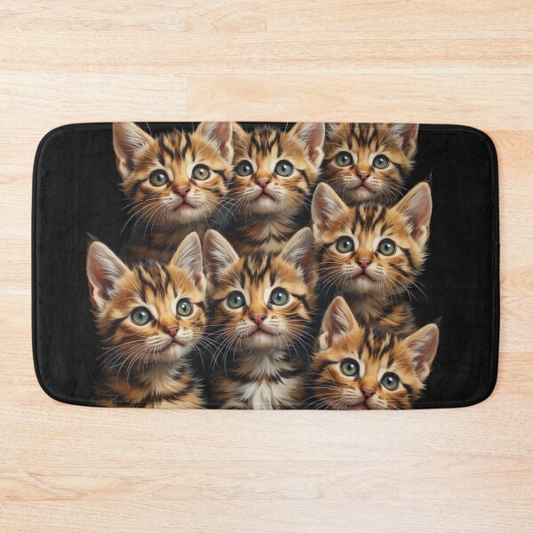 Item preview, Lucky Seven Tiny Toyger Kittens – Adorable Striped Feline Group Portrait designed and sold by SweetRossel.