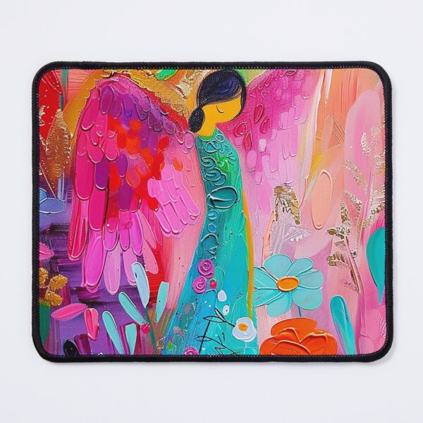 Item preview, Colorful angel with flowers – vibrant art designed and sold by Seelenzauberart.