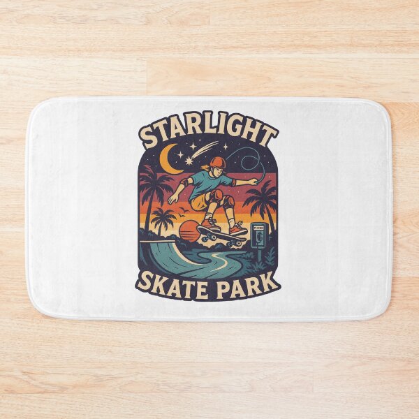 Item preview, Starlight Skate Park – Retro Sunset Skateboard Illustration designed and sold by BRONX71.