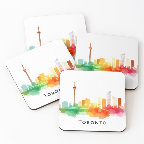 Item preview, Toronto Cityscape – Multicolor Watercolor Skyline Art designed and sold by EmeraldeaArt.