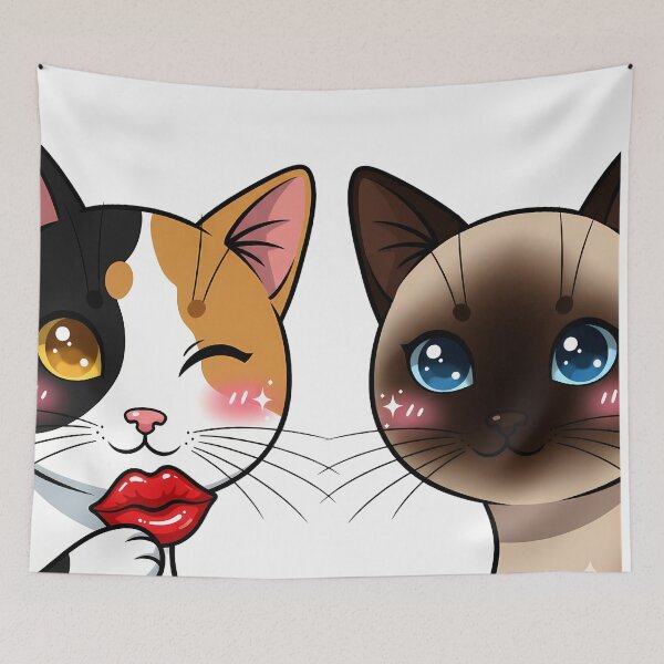 Item preview, Sassy Cats Sending Kisses | Adorable Feline Love & Wink designed and sold by meesub.