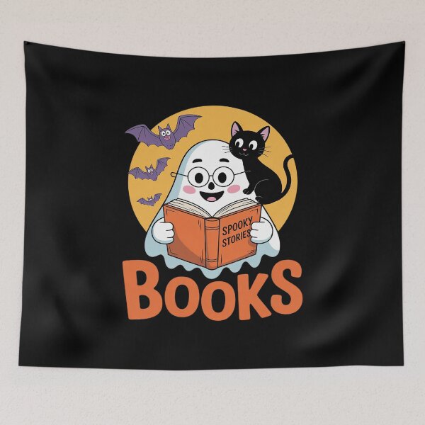 Item preview, Booooks Ghost Halloween Teacher Book Library Reading1 designed and sold by RsFilsingerArt.