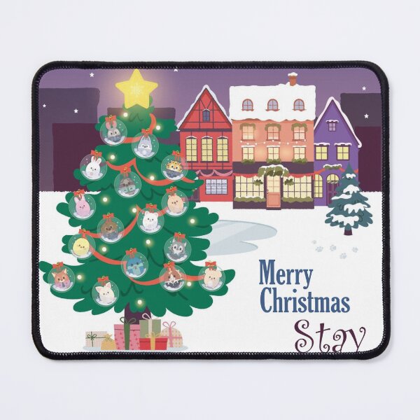 Item preview, SKZOO Merry Christmas WolfChan Leebit Dwaekki Jiniret HANQOUKKA Bbokkari PuppyM FoxI.NY shirt KARMA stray kids stay images group bang chan lee know changbin hyunjin han felix seungmin in designed and sold by Kpop-Noona.