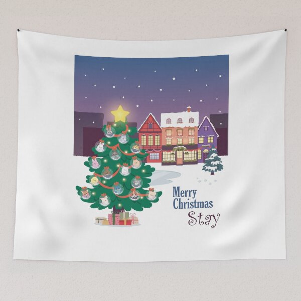 Item preview, SKZOO Merry Christmas WolfChan Leebit Dwaekki Jiniret HANQOUKKA Bbokkari PuppyM FoxI.NY shirt KARMA stray kids stay images group bang chan lee know changbin hyunjin han felix seungmin in designed and sold by Kpop-Noona.