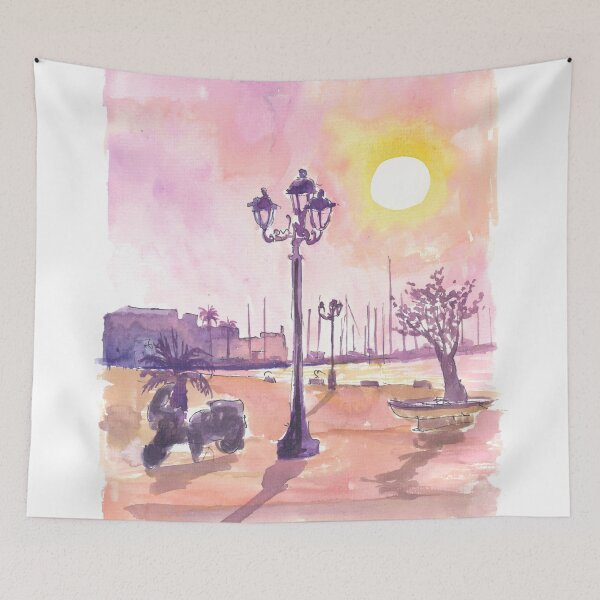 Item preview, Alghero Sardinia Sunset at the Marina Yacht Port designed and sold by artshop77.