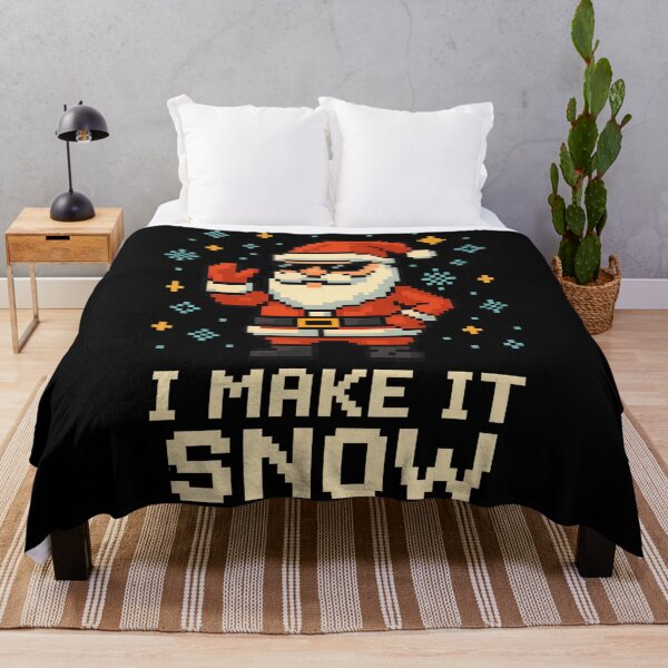 Item preview, Santa Pixel Retro – “I Make It Snow” Christmas Design designed and sold by FantasyFabrik.