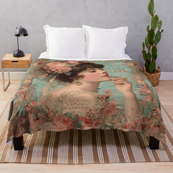 Item preview, A beautiful Victorian era lady surrounded by pink flowers. designed and sold by Piotrek0001.