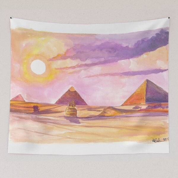Item preview, Magical Giza Pyramids Sunset in Egypt designed and sold by artshop77.