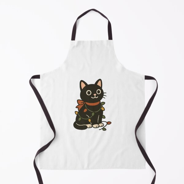 Item preview, Cute Black Cat with Christmas Lights Sticker designed and sold by myMuzick.