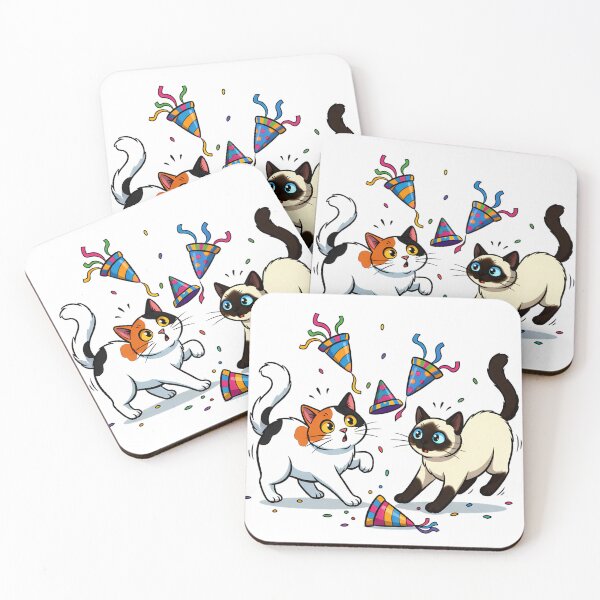 Item preview, Playful Cats & Party Hats | Chibi Kittens Investigating Confetti Chaos designed and sold by meesub.