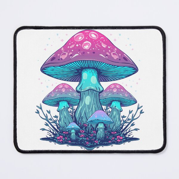 Item preview, Neon mushrooms, purple and blue, luminescent designed and sold by Super-tshirtco.