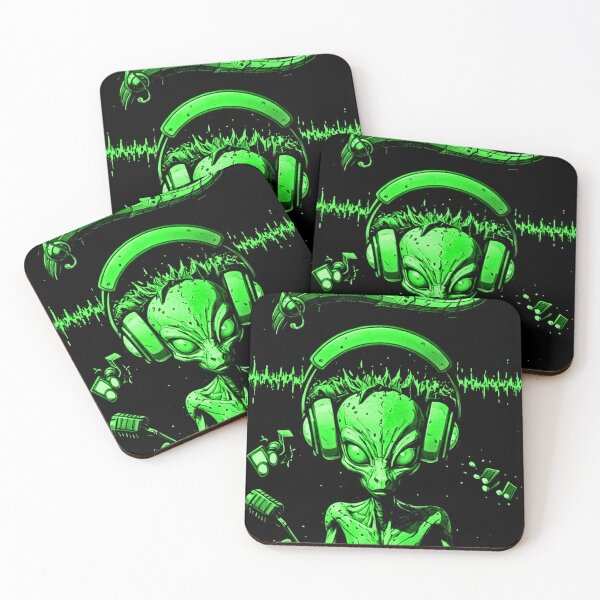 Item preview, Cosmic DJ Alien – Neon Green Sci-Fi Music Illustration designed and sold by Ivy-Triggs.