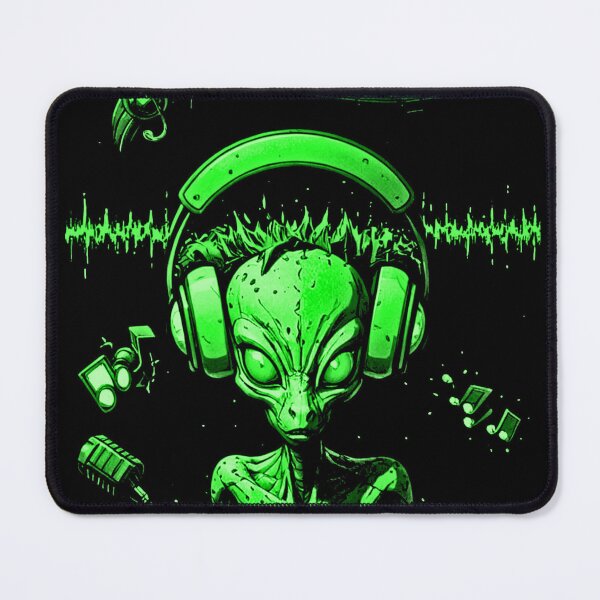 Item preview, Cosmic DJ Alien – Neon Green Sci-Fi Music Illustration designed and sold by Ivy-Triggs.