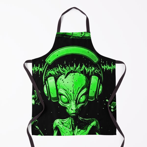 Item preview, Cosmic DJ Alien – Neon Green Sci-Fi Music Illustration designed and sold by Ivy-Triggs.