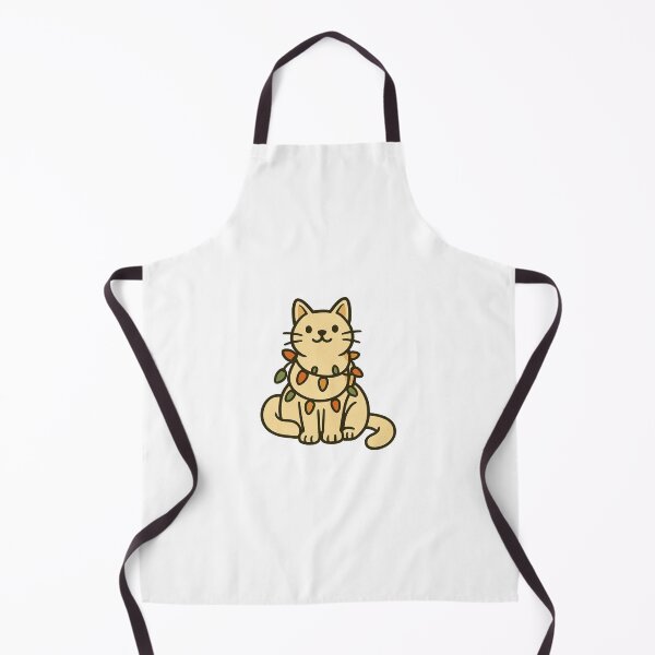 Item preview, Cute Cream Cat with Christmas Lights Sticker designed and sold by myMuzick.