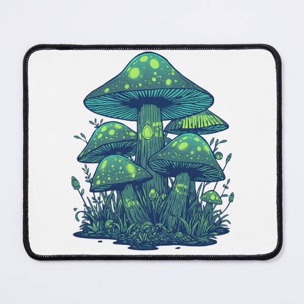 Item preview, Neon green mushrooms in a magic forest designed and sold by Super-tshirtco.