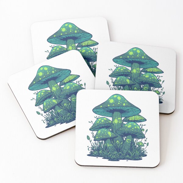 Item preview, Neon green mushrooms in a magic forest designed and sold by Super-tshirtco.