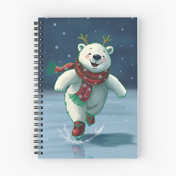 Item preview, Polar Bear Skating in the Snow designed and sold by NatureBrushbyMariela.