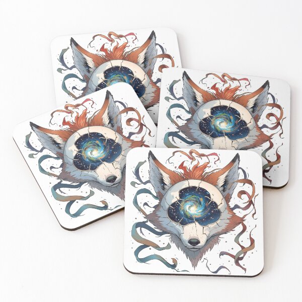 Item preview, Cosmic Fox Skull Illustration designed and sold by EsolinNova.