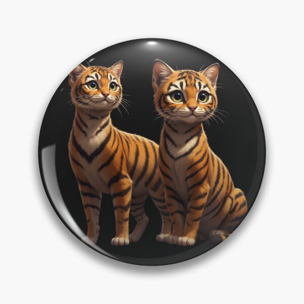 Item preview, Two Animated Toyger Cats – Cute Striped Feline Character Duo designed and sold by SweetRossel.