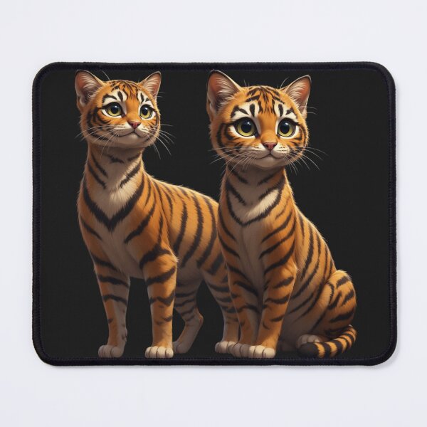 Item preview, Two Animated Toyger Cats – Cute Striped Feline Character Duo designed and sold by SweetRossel.
