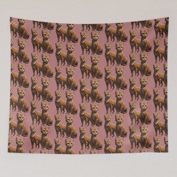 Item preview, Two Animated Toyger Cats – Cute Striped Feline Character Duo designed and sold by SweetRossel.