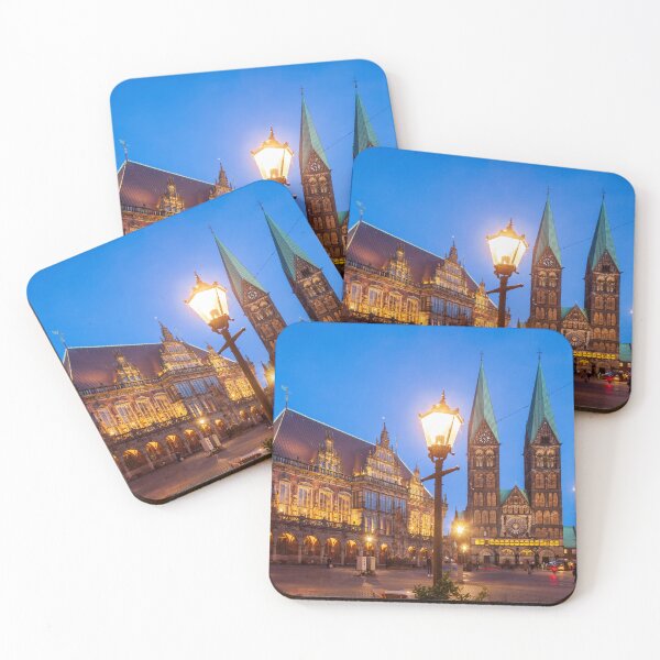 Item preview, Old Town Hall with Cathedral and Market Square at dusk, Bremen designed and sold by Torsten  Krüger.