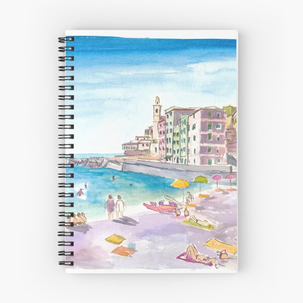 Item preview, Boccadasse Beach Scene with Sunny Mediterranean Vibes near Genoa designed and sold by artshop77.