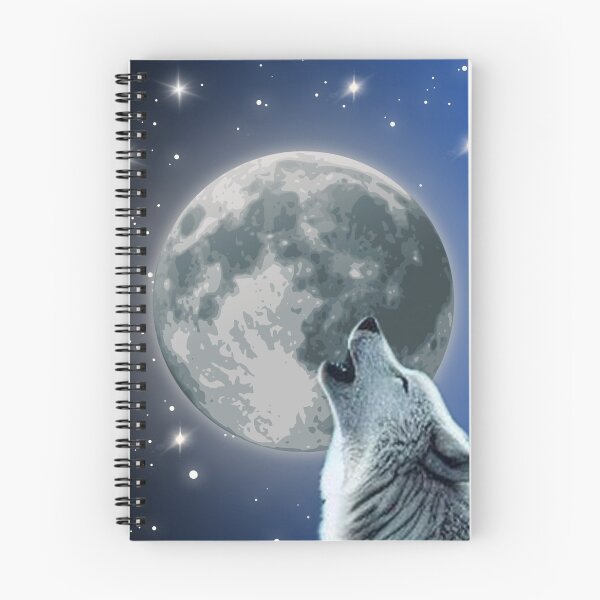 Item preview, Illustrated Wolf Under the Full Moon – Night Sky Artwork designed and sold by Dotadoari.