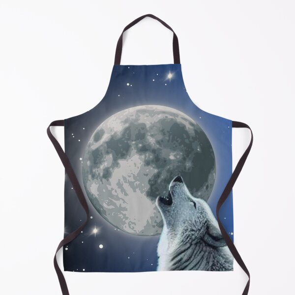 Item preview, Illustrated Wolf Under the Full Moon – Night Sky Artwork designed and sold by Dotadoari.