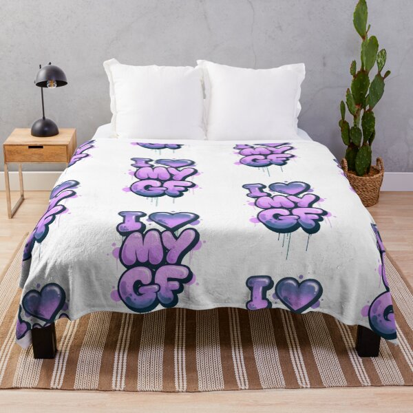 Item preview, Purple Graffiti I Love My GF designed and sold by Panda Creative Studio.