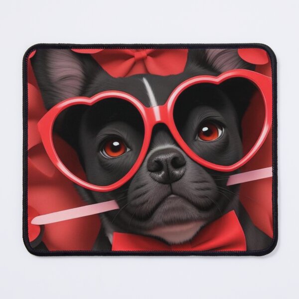 Item preview, Cute French Bulldog in Heart Glasses – Romantic Puppy Illustration designed and sold by Ivy-Triggs.