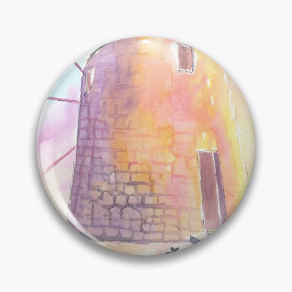 Item preview, Charming Greek Island Windmill Mediterranean at Sunset with Cats designed and sold by artshop77.