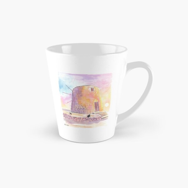 Item preview, Charming Greek Island Windmill Mediterranean at Sunset with Cats designed and sold by artshop77.
