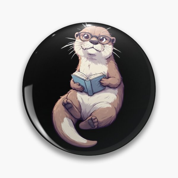 Item preview, Cute Bookish Otter Reading a Book Cartoon Illustration designed and sold by Karolina’s Cozy Creations.