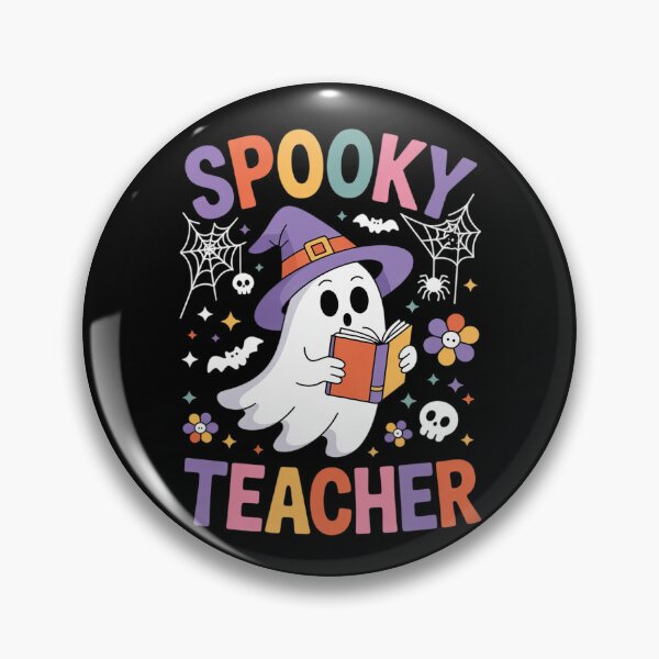 Item preview, Groovy Spooky Teacher Ghost Floral Teacher Halloween 1 designed and sold by RoyTill0Art.