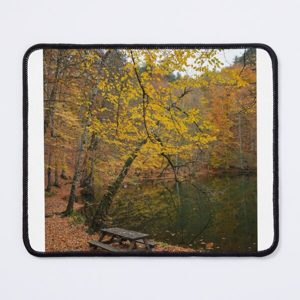 Item preview, Autumn Forest Lake Scene Photographic Print designed and sold by Mother-Nature65.
