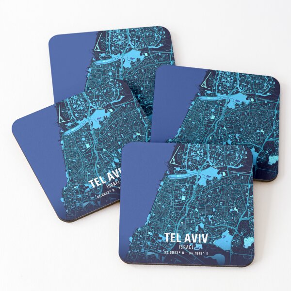 Item preview, Tel Aviv Midnight City Map designed and sold by HomeLivingCo.
