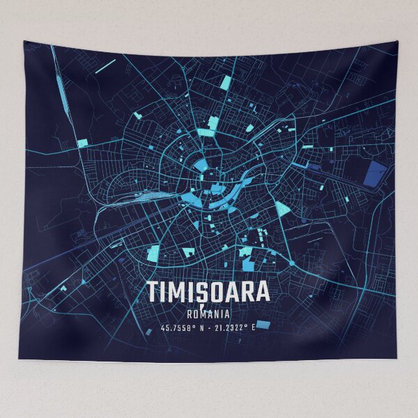 Item preview, Timișoara Midnight City Map designed and sold by HomeLivingCo.