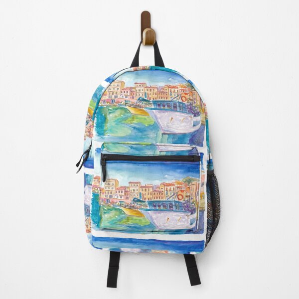 Item preview, La Maddalena Old Port View of Mediterranean Harbor designed and sold by artshop77.