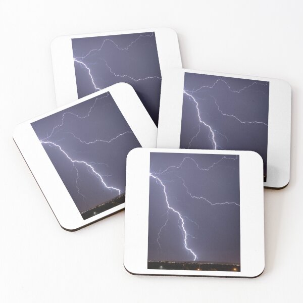 Item preview, Lightning Strikes Over City Photographic Print designed and sold by Mother-Nature65.