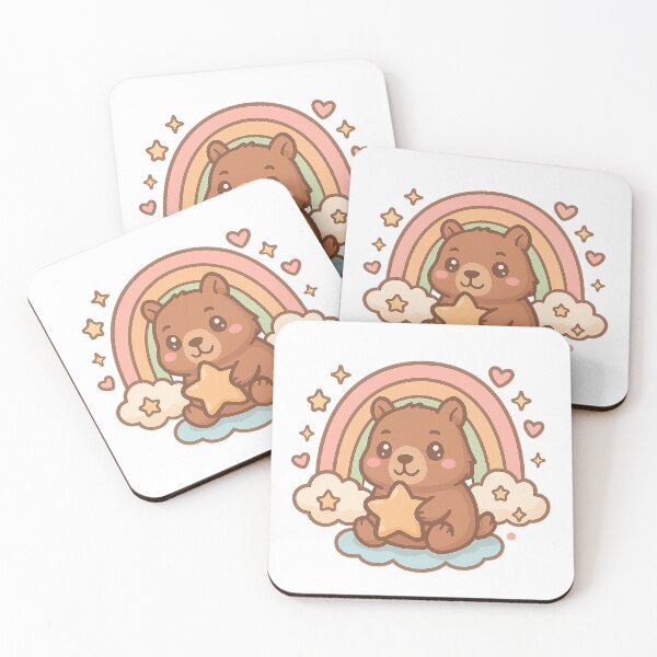 Item preview, Kawaii Capybara with Star on Rainbow Cloud – Cute Pastel Animal Art designed and sold by Steinart.