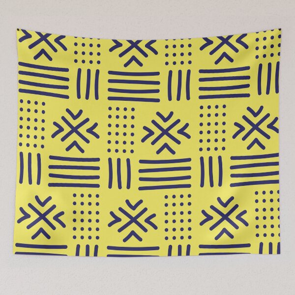 Item preview, African textile pattern - Yellow Bogolan designed and sold by Wolagno.