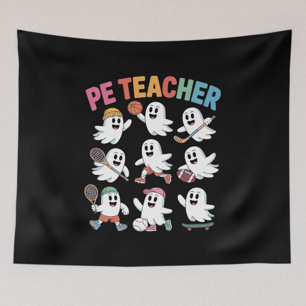 Item preview, Halloween PE Teacher Ghost Playing Soccer Football designed and sold by RuthGAArt.